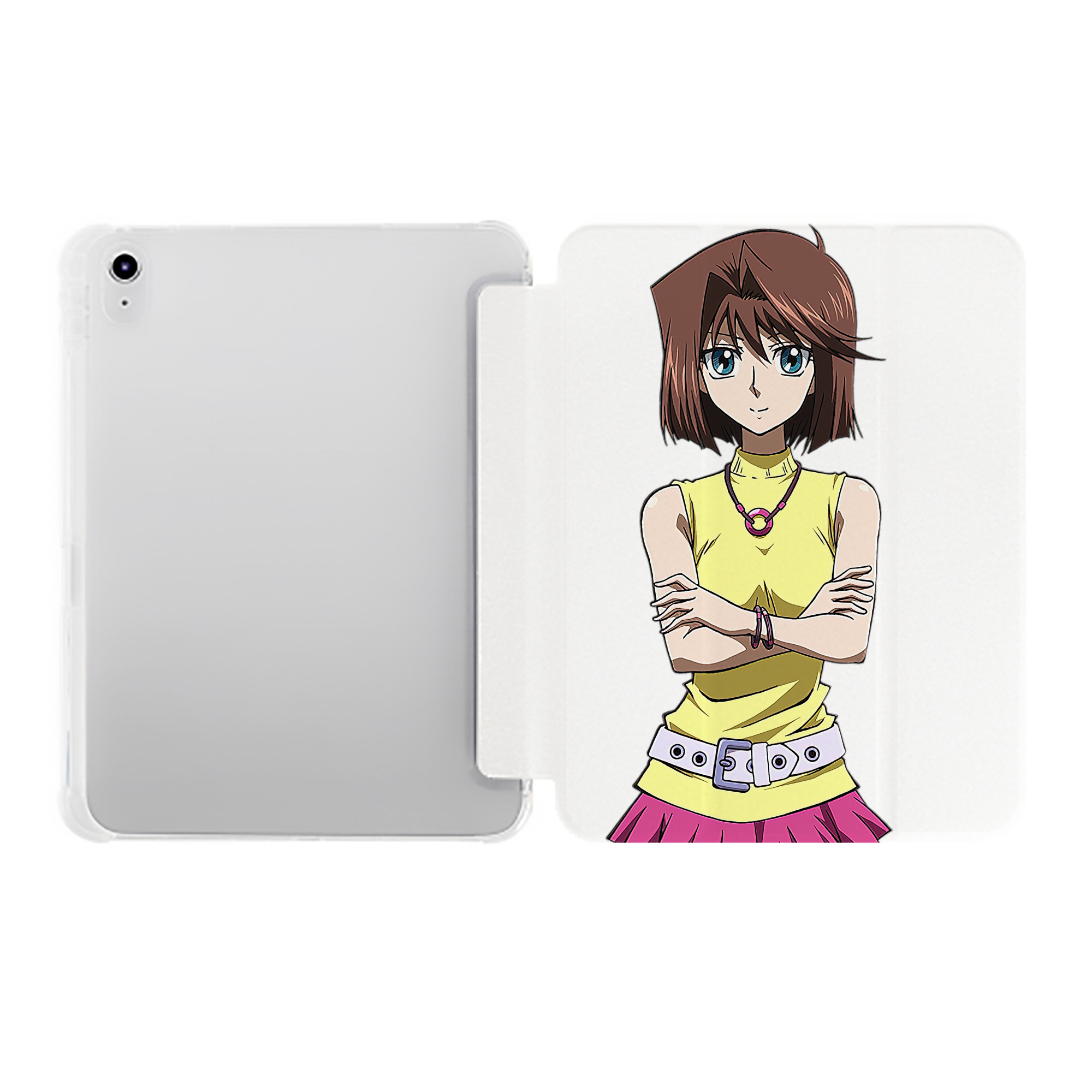 （画像用） 遊☆戯☆王 Yu-Gi-Oh! IPad ケース ペン収納付き 三つ折りスタンド PUレザー×シリコン 対応機種9.5/10.5/10.9インチ